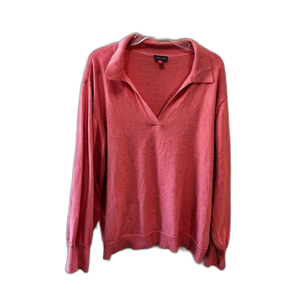 Vince Camino Plus Sized Peach Cotton blend Long Sleeved Sweater XXL